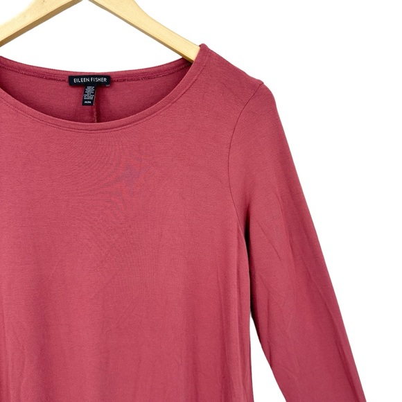 EILEEN FISHER Shift Dress Long Sleeve Viscose Stretch Pink - Picture 3 of 7